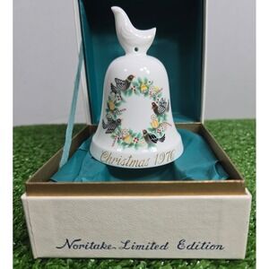 Noritake Christmas Bell 1976 4 Colly Birds Ltd Ed Bone China #54913 NOB 5th Ed